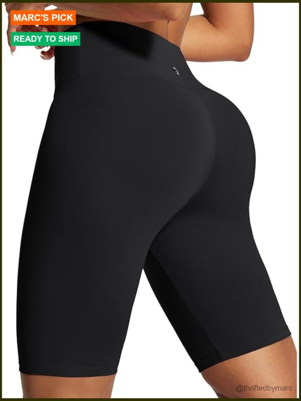High Waist 8" Biker Shorts With Inner Pocket - Yoga Spandex Gym Running Shorts